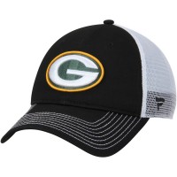 Men's Green Bay Packers NFL Pro Line by Fanatics Branded Black/White Core Trucker II Adjustable Snapback Hat 2760018